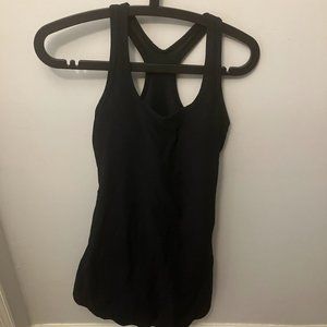 Halara Ribbed Knit Racerback Sports Dress, EUC, Black, Medium
